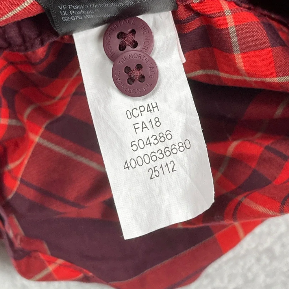 The North Face Button Down Shirt Mens XL Red Plaid Long Sleeve Outdoor 0CP4H